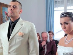FuckCult presents: Sexy bride licks his shoes and sucks his cock