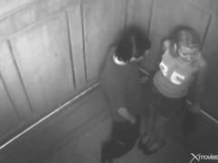 FuckCult presents: Elevator security cam gets couple fucking