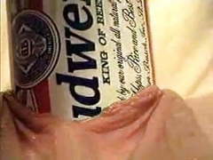 FuckCult presents: Extreme object insertion using a budweiser beer can