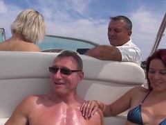 FuckCult presents: Hot ass blondie britney drops her clothes for sex on the boat, Group Sex, Hardcore, Outdoor, Reality, Yacht, Foursome, Bikini