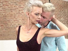 FuckCult presents: Espoir enjoys while getting fucked by her lover on the sofa