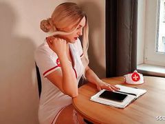 FuckCult presents: German nurse lauren help guy with sex to get a sperm sample
