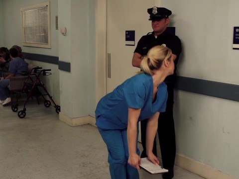 FuckCult presents: Nurse tara lynn fox drops on her knees to give a sloppy blowjob
