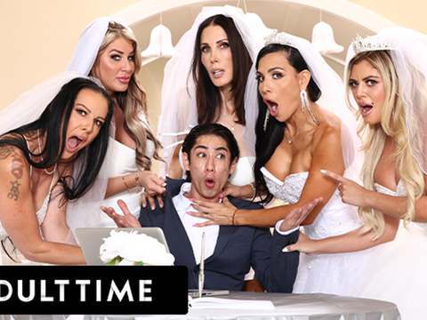 FuckCult presents: Adult time - big titty milf brides discipline big dick wedding planner with insane reverse gangbang!