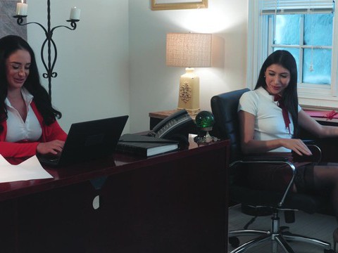 FuckCult presents: Big butt boss spreads legs to ride her coworker on the bed