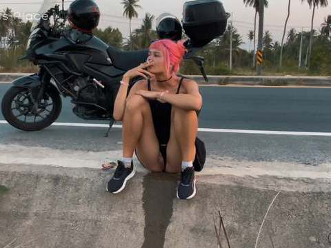 FuckCult presents: Motorbike girlfriend peeing on the roadside