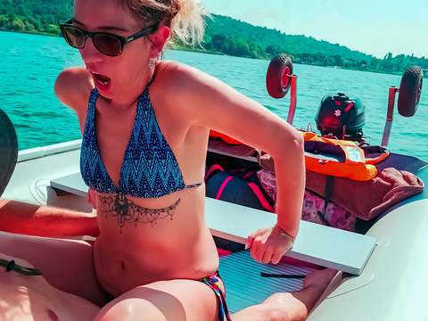 FuckCult presents: Wife gets fucked on a boat and gets a creampie from her husband's best friend