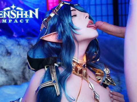 FuckCult presents: Genshin impact. layla swallows a big cock down her throat - mollyredwolf