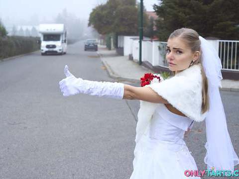 FuckCult presents: Shock content sexy bride fucks random van driver on marriage day