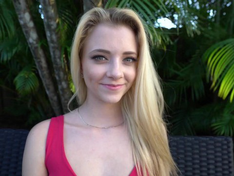 FuckCult presents: Blonde neighbor riley star wants into the pool and offers her pussy