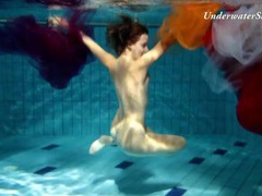 FuckCult presents: Artful naked underwater show with a hairy pussy girl