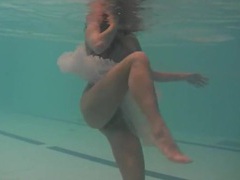 FuckCult presents: Sheer white dress on a teen swimming in the pool