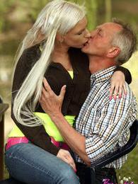 FuckCult presents: Horny blonde teenage beauty riding an old stiff schlong