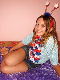 FuckCult presents: Cute teen masturbates pussy in fancy dress