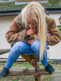 FuckCult presents: Blond hungarian cutie Kiara Lord strips and presents her amazing boobs and ass outdoors